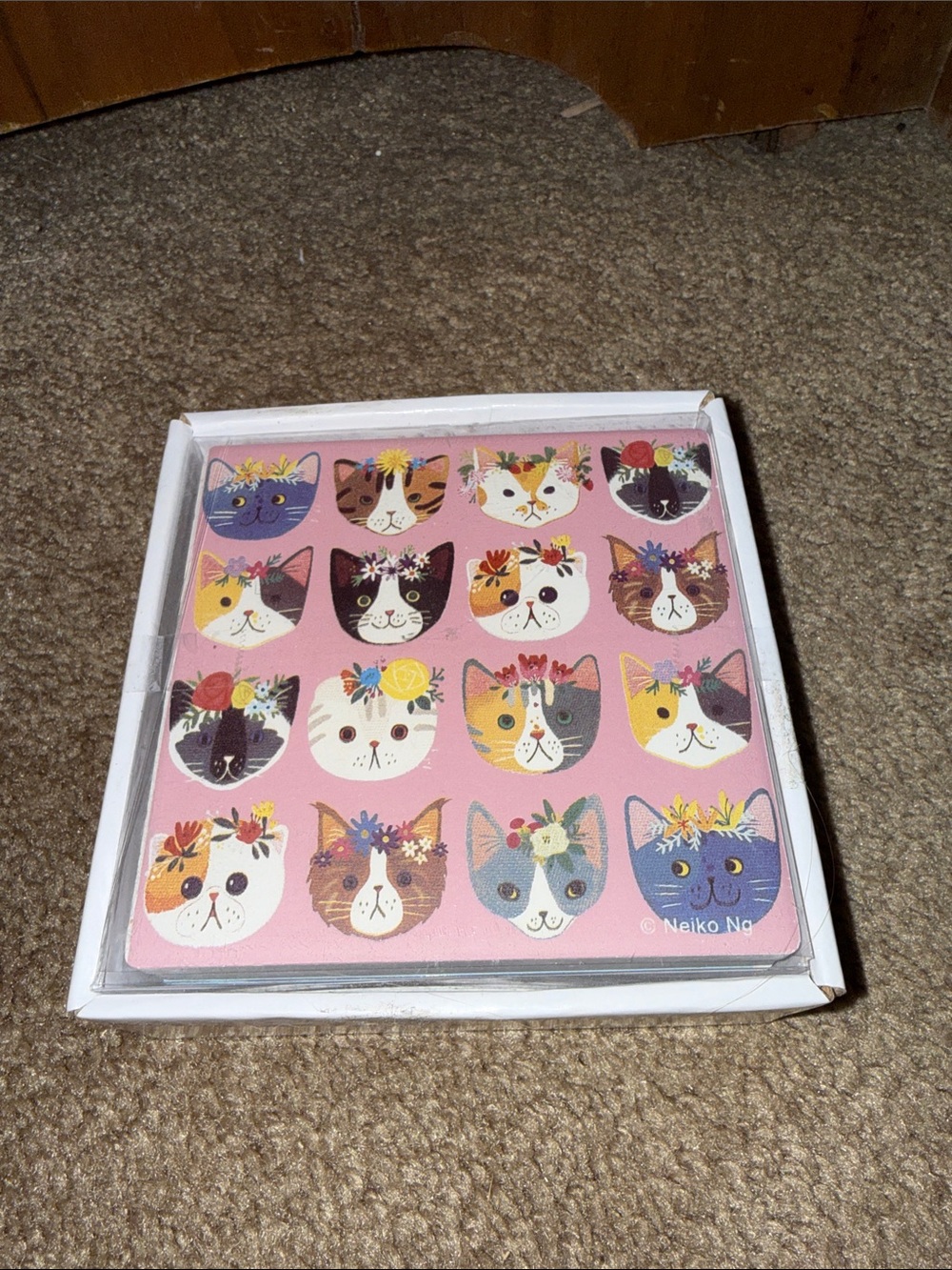 Cambridge cat theme coaster set new